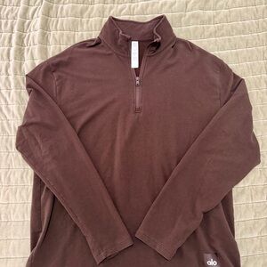 ALO Yoga Men's Brown Zip-Up Sweater